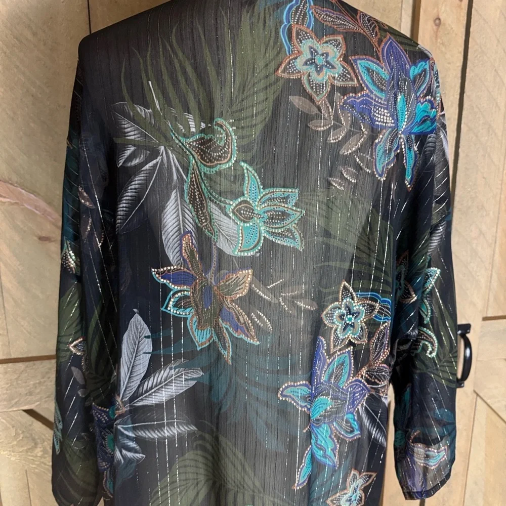 Amoressa Allanna Siracha sheer swimsuit coverup with floral print One Size / OS